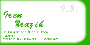 iren mrazik business card